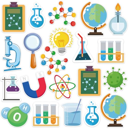 48Pcs Science Cutouts, Physical Chemistry Laboratory Cut-Outs Science Paper Cutouts Bulletin Board Decorations for Home Office School Classroom Chalkboard Wall Door Decor - style: Science