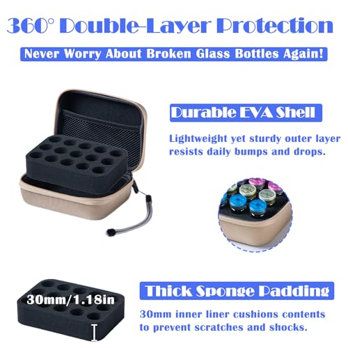 Insulin Fridge Holder Storage Case Insulin Vial Protector Holder peptide storage case fridge Fits Standard 1-10ml - color: Gold-15 Slots