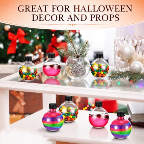 FoldTier 48 Pcs Plastic Potion Bottles with Caps,Black,Aluminum Cap - color: Black, style: Aluminum Cap