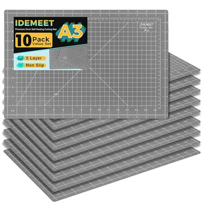 Premium 10pcs Self Healing Cutting Mat 18''x12'', Cutting Mat for Quilting - color: Anthracite Gray, size: 17.8''x11.9''(10 Pack)