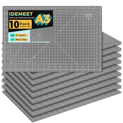 Premium 10pcs Self Healing Cutting Mat 18''x12'', Cutting Mat for Quilting - color: Anthracite Gray, size: 17.8''x11.9''(10 Pack)