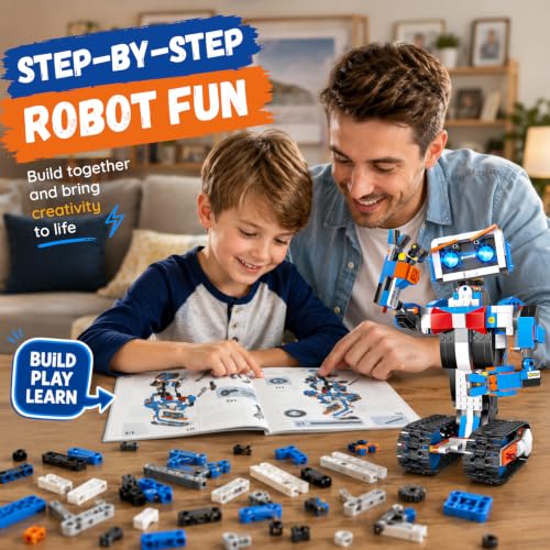 STEM Robot Building Kit for kids 8-12, App & Remote Control Robot Toys