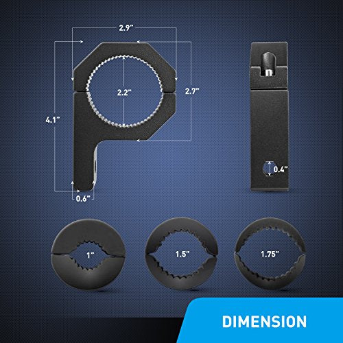 Nilight - 90020D 4PCS Mounting Bracket Kit LED Off-Road Light Horizontal Bar Tube Clamp Roof Roll Cage Holder,2 Years Warranty, Black - size: For 1"/1.5"/1.75"/2"Bar