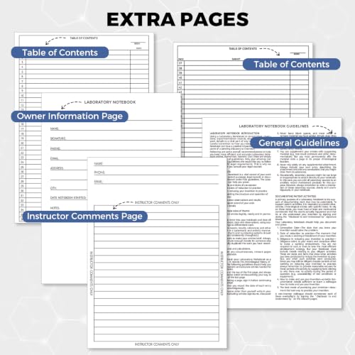 SKYDUE Carbonless Lab Notebook, Student Laboratory Notebook, 8.5" x 11"