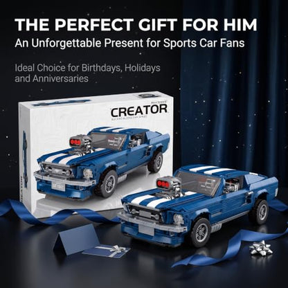 Classic Muscle Car Building Blocks Toys - Compatible with Lego Car - color: Blue