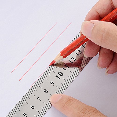 ZZTX Metal Ruler 6 Inch 12 Inch 16 Inch Stainless Steel 6 Pack