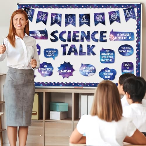 Space Science Bulletin Board Set Astronaut Classroom Decorations Science Talk Bulletin Board Decorations Educational Cutouts for Elementary Middle School Wall Decor Back to School Teacher Supplies - style: Space
