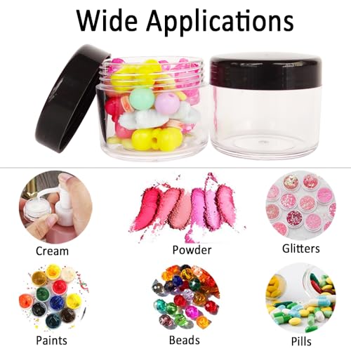 20pcs 20ml Makeup Sample Round Pot, 20g Empty Storage Container - color: 20pack 20ml Black