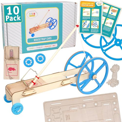 Mousetrap Car Kit, 10-Pack - Mouse Trap Physics STEM Kits, Classroom - size: 10 Pack