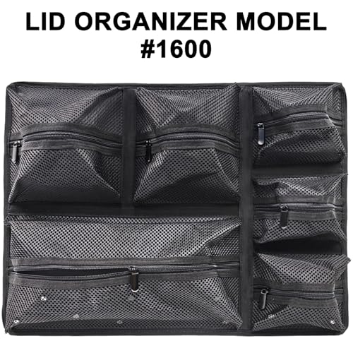 LAFENLIN Lid Organizer for Pelican 1600 Case, Hook & Loop (Screws Inc.) - color: 1600 lid organizer-Circular Mesh