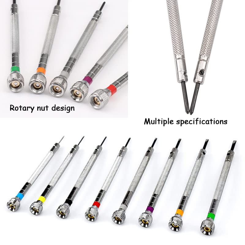 13 Pcs Micro Precision Watch Screwdriver, BetterJonny 0.6-2.0 mm,1.2-2.0mm Precision Jewelers Screwdriver Set Professional Watchmaker Screwdriver Tools for Repair Watch and Replace Batteries