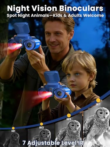 Acoath Binoculars for Kids with Night Vision Camera, Kids Telescope, 10X Optical Zoom, Magic Adventures Telescope Toys Gifts for Age 3, 4, 5, 6, 7, 8, 9, 10+ Years Old Boys Girls - color: Blue