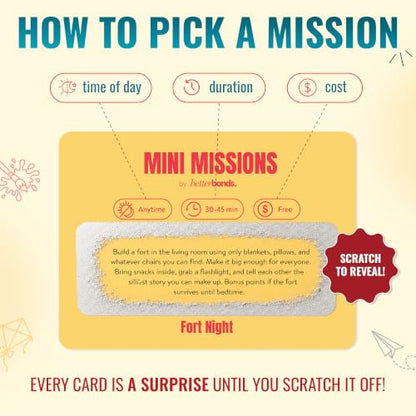 Mini Missions - 40 Scratch-Off Activities for Kids and Parents, Fun Family Game Night, Indoor Activities, Screen-Free Family Games, Birthday Present, Family Bonding Activities