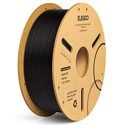 ELEGOO PLA Plus 3D Printer Filament 1.75mm Black 1KG, Tougher & Stronger - color: Black, size: 1KG