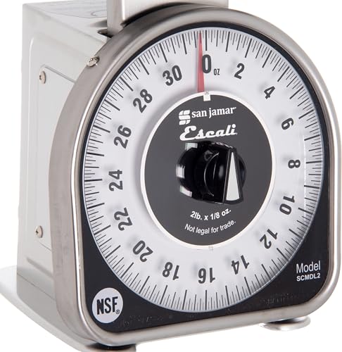 San Jamar Ms Series Mechanical Dial Scale Manual Food Scale with 2 Pound Capacity for Kitchens, Restaurants, And Cooking, Metal, 32 Ounces, Silver - style: Modern