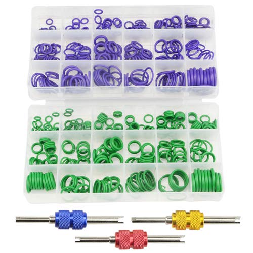 WMYCONGCONG 540 PCS 18 Sizes Car Air Conditioning Compressor Seals O Ring Assortment Kit Rubber O-Ring Seal w/Valve Core Removal Tool for Car Vehicle Auto Repair