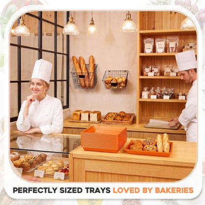 Ziliny 30 Pcs Plastic Trays for Serving Food Art Trays - color: Orange
