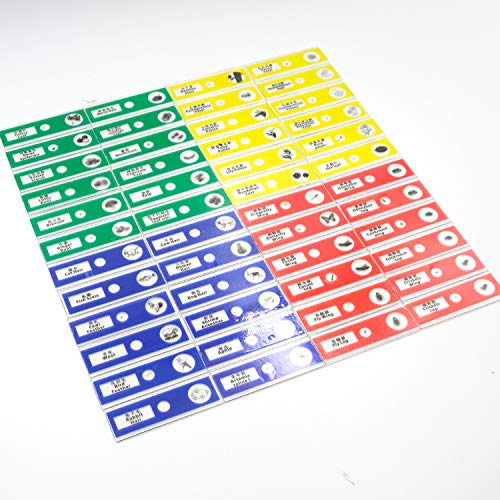 48pcs Prepared Plastic Microscope Slides Biological Specimen with 4 Boxes for Student Enlighten Education