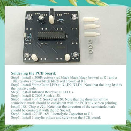 Soldering Practice Kit 4x4x4 LED Color Light Cube Kit Electronics Kit LED DIY Kit Soldering Project Kit Solder Practice