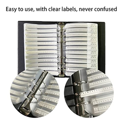 Capacitor 1206 Kit SMD Book (0.5pF-1uF) SMT Kit Chip 80 Value x 50pcs = 4000pcs Capacitor Assortment Portfolio Folder Sample Book (Capacitance-1206) - size: C-1206