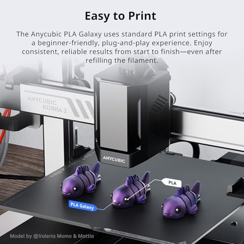 ANYCUBIC Galaxy PLA 3D Printer Filament, Sparkle Glitter PLA, Chameleon Changing Colors, 3D Printing PLA Filament 1.75mm Dimensional Accuracy +/- 0.03mm, 1KG Spool (2.2 lbs), Galaxy Brown - color: 1kg Galaxy Brown