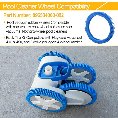 Pool Cleaner Tire Combo Kit for Hayward Pool Vacuums fit for Poolvergnuegen with Super Hump Front 896584000-143 and Rear Tires 896584000-082 Robot Vacuums(2pcs front tires + 2pcs back tires) - color: 2pcs front tires + 2pcs back tires