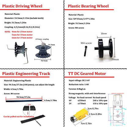Professional Tank Chassis Kit, TT02 Metal Frame Crawler Robotic Tank Chassis Platform for Arduino (Blue) - color: Blue