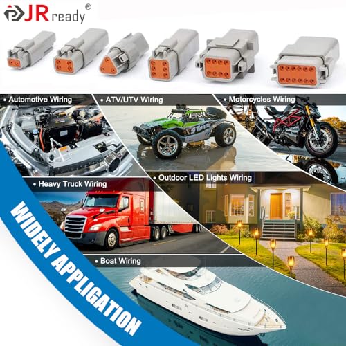 JRready ST6313 Deutsch DT 2/3/4/6/8/12 Pin Connector Kit, Solid Contacts - size: DT Kit (604pcs)