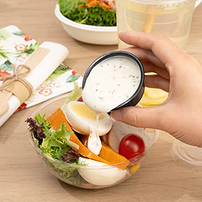 Restaurantware Portion Cups 2000 Pack of 1.5 oz Plastic Black Disposable Condiment Cup Jello Shot Spill-Resistant Sauce Container - color: Black, size: 1.5 oz