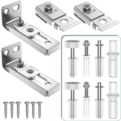 Bifold Door Hardware Repair Kit - 2 Pack Bi-fold Sliding Closet Door Hardware Kit for 7/8" to 1" Track, Folding Pocket Door Replacement Parts Set Include Top Bottom Pivots Bracket and Guide Wheel - size: 2 Pack