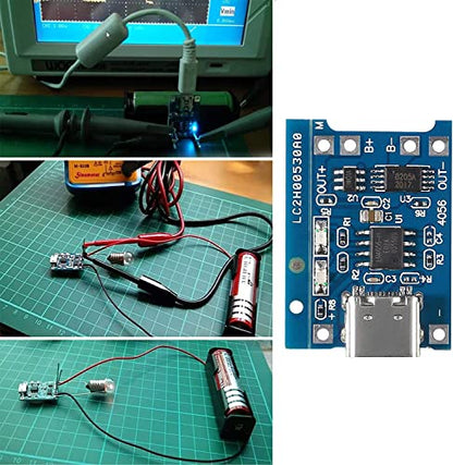 Gebildet 10pcs TP4056 Type-C Input Interface USB 5V 1A 18650 Lithium Battery Charger Module Charging Board with Dual Protection Function - style: E1046-US