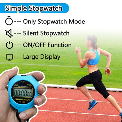 Stopwatch Timer, Digital Stop-Watch for Sports, Blue - style: non-waterproof-blue