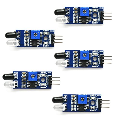 Gikfun Obstacle Avoidance IR Infrared Sensor Module Reflective Photoelectric Light Intensity DIY Kit for Arduino UNO (Pack of 5pcs) EK1254x5