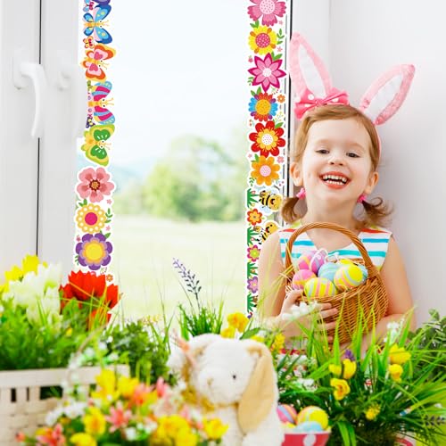 FYSUIMU 59.1 Ft Cartoon Flower Bulletin Board Borders Floral Bee Butterfly Trim Borders Springtime Classroom Scalloped Bulletin Board Decor for Back to School Spring Home Party Chalkboard Wall Decor - style: Cartoon Flower
