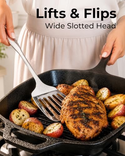 Zulay Kitchen Stainless Steel Slotted Spatula Turner - size: Slotted Turner