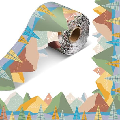 Outus 68 ft Mountain Bulletin Board Borders, 2.99 Inches - size: 2.99 Inches, style: Moving Mountains