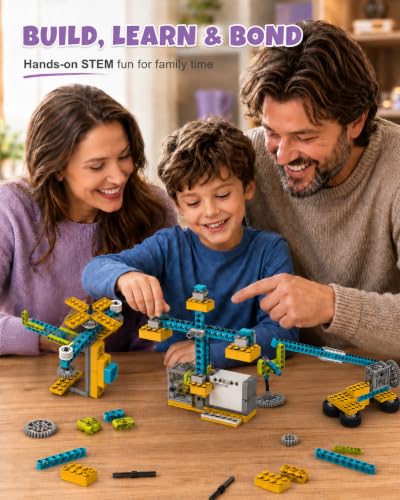 Veecafiodi Science Kits for Kids Age 8-12, 50 in 1 STEM Toys for Kids 6-12, Motorized Building Toy for Boys Girls, Educational Engineering Set, Birthday Gift - color: Blue