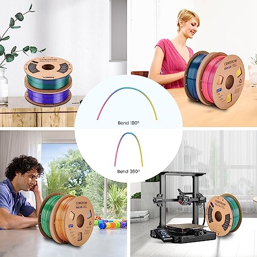 Comgrow Tri-Colors Silk PLA 3D Printer Filament - color: Blue & Green & Orange