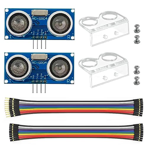 WWZMDiB 2 Pcs HC-SR04 Ultrasonic Sensor Module Compatible with for Arduino R3 MEGA Mega2560 Duemilanove Nano Robot XBee ZigBee (2 Pcs HC-SR04 Ultrasonic Sensor) - color: 2 Pcs HC-SR04 Ultrasonic Sensor