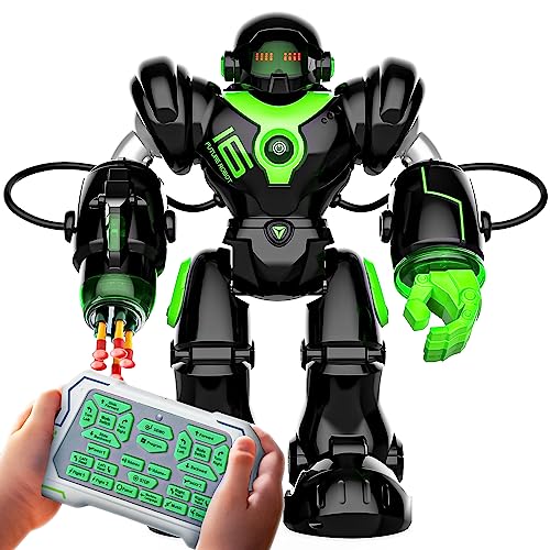 BEZGAR TR300 Robot Toys for Kids - Smart Programmable, Dancing Remote Control Emo Robot with 22 Actions, Supporting 78 Changing Expression, for Kids, 3 4 5 6 7 8 Year Old Boy Birthday - color: Black