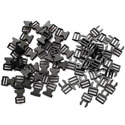 50PCS Mini Plastic Contoured Side Release Buckles for DIY Handmade Tiny Clothes Sewing Mini project production - size: Internal width 6mm