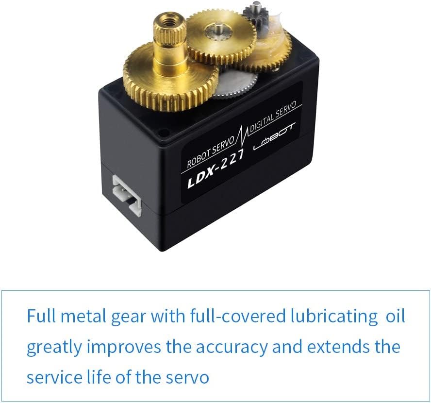 LewanSoul LDX-227 Full Metal Gear Standard Digital Servo with 17kg High Torque Dual Ball Bearing for Robot(Control Angle 270) - size: Control Angle 270°