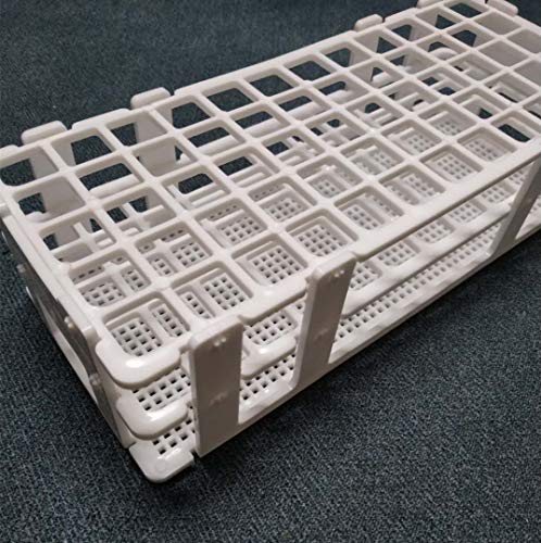 3 Pack Plastic Test Tube Rack, 60 Holes Lab Rack Holder for 16mm Tubes, White, Detachable - color: 60 Holes