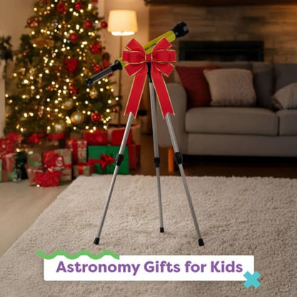 Telescope for Kids with Tripod - 40mm Beginner Optical Viewer with Adjustable Stand and 30x Magnification for Science and Astronomy by Hey Play