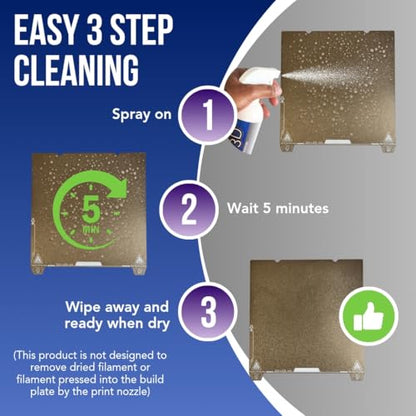 Printer High Quality Build Plate Cleaner, Non-Toxic, No Odor, Easy Clean, Rinse-Free Formula, Includes 12"x12" Microfiber Cleaning Towel (Build Plate Cleaner and Microfiber Cleaning Cloth) - style: Build Plate Cleaner And Microfiber Cleaning Cloth