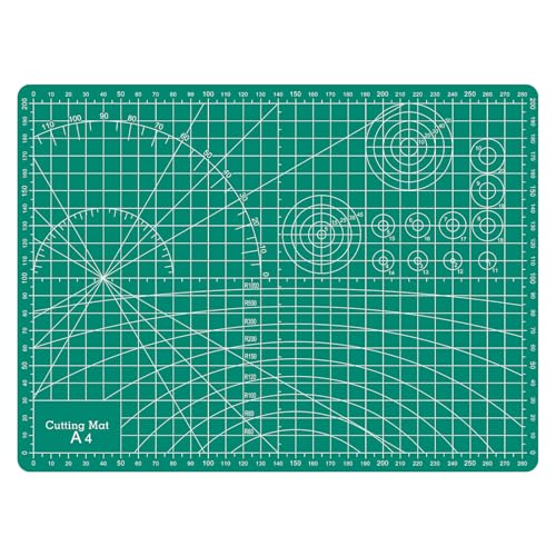 Self Healing Cutting Mat,12in x 9in Sewing Mat for Craft Small Rotary Cutting Board Double Sided 3MM Thickened Sewing Measuring Board for Quilting Craft Hobby Fabric Precision Modeling Projects(A4) - color: Green, size: 11.8"L x 8.7"W
