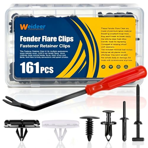 weideer 161PCS Fender Flare Clips for Jeep Wrangler,Fastener Retainer Clips - color: BK-7 in 1 Kit