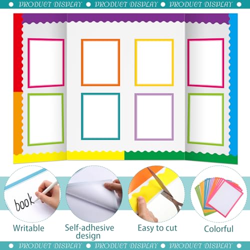 90 Pcs Science Fair Board Supplies Trifold Poster Boards, Neon - color: Neon