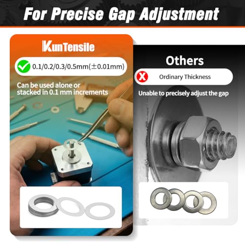 Shim Washer 10 x 14 Precision Spacers Kit 80 Pcs 0.1/0.2/0.3/0.5mm Thick - size: 10 x 14 x 0.1/0.2/0.3/0.5mm