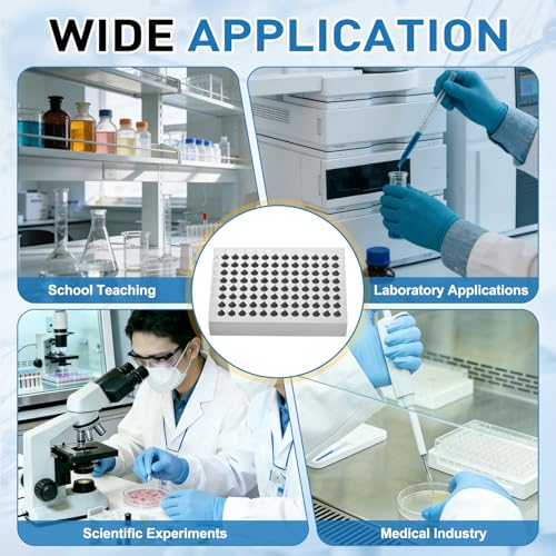 PATIKIL Microcentrifuge Tube Rack Cooler, Aluminum, Silver, 96 Wells - color: Silver, size: 96 Wells